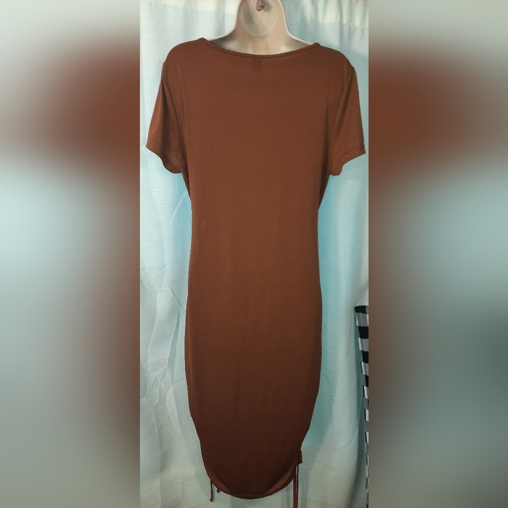 SHEIN Brown Ruched Mini Dress - Picture 3 of 10
